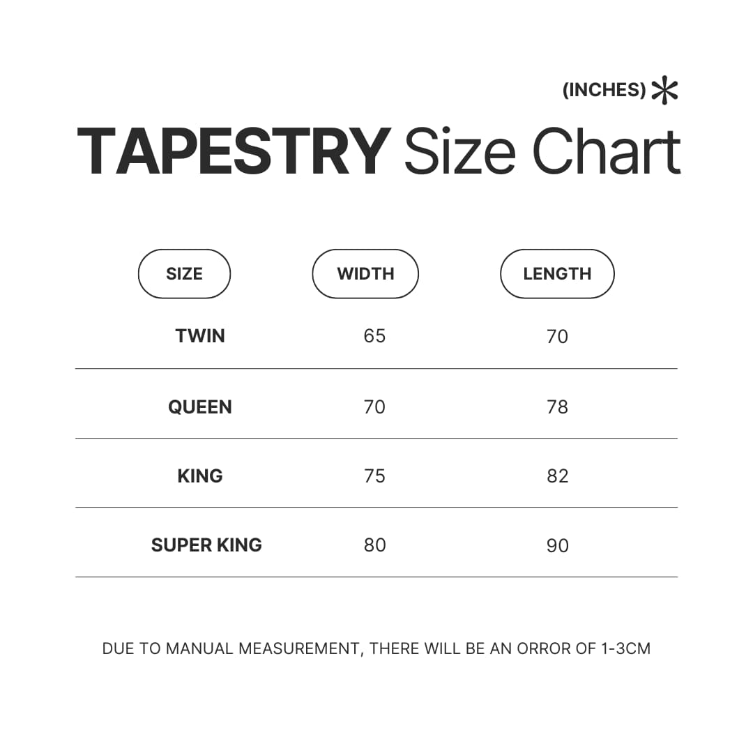 Tapestry Size Chart - Laufey Store