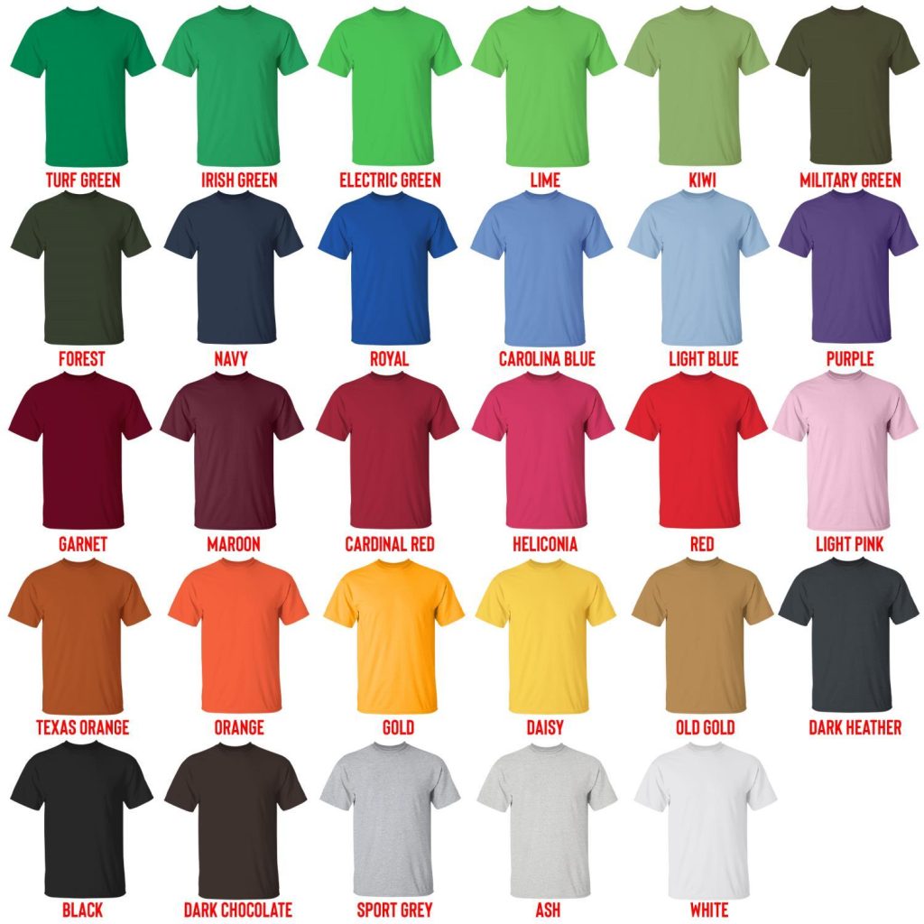 t shirt color chart - Laufey Store